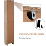 easycomfort easycomfort mobiletto salvaspazio per bagno in legno con 2 armadietti e 6 ripiani grigio e rovere 30 x 24 x 170cm ean 8054111847469