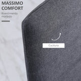 easycomfort easycomfort set 4 sedie imbottite in stile moderno in metallo e tessuto grigio