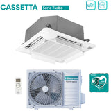 hisense climatizzatore condizionatore hisense inverter a cassetta serie turbo 9000 btu act26ur4rcc8 auw26u4rs8 r 32 wi fi optional classe aa con telecomando e pannello incluso