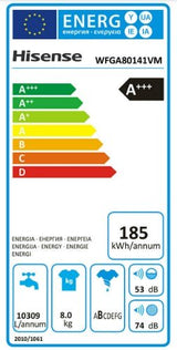 hisense lavatrice a carico frontale hisense 8 kg wfga80141vm 1400 giri classe b ean 3838782432989