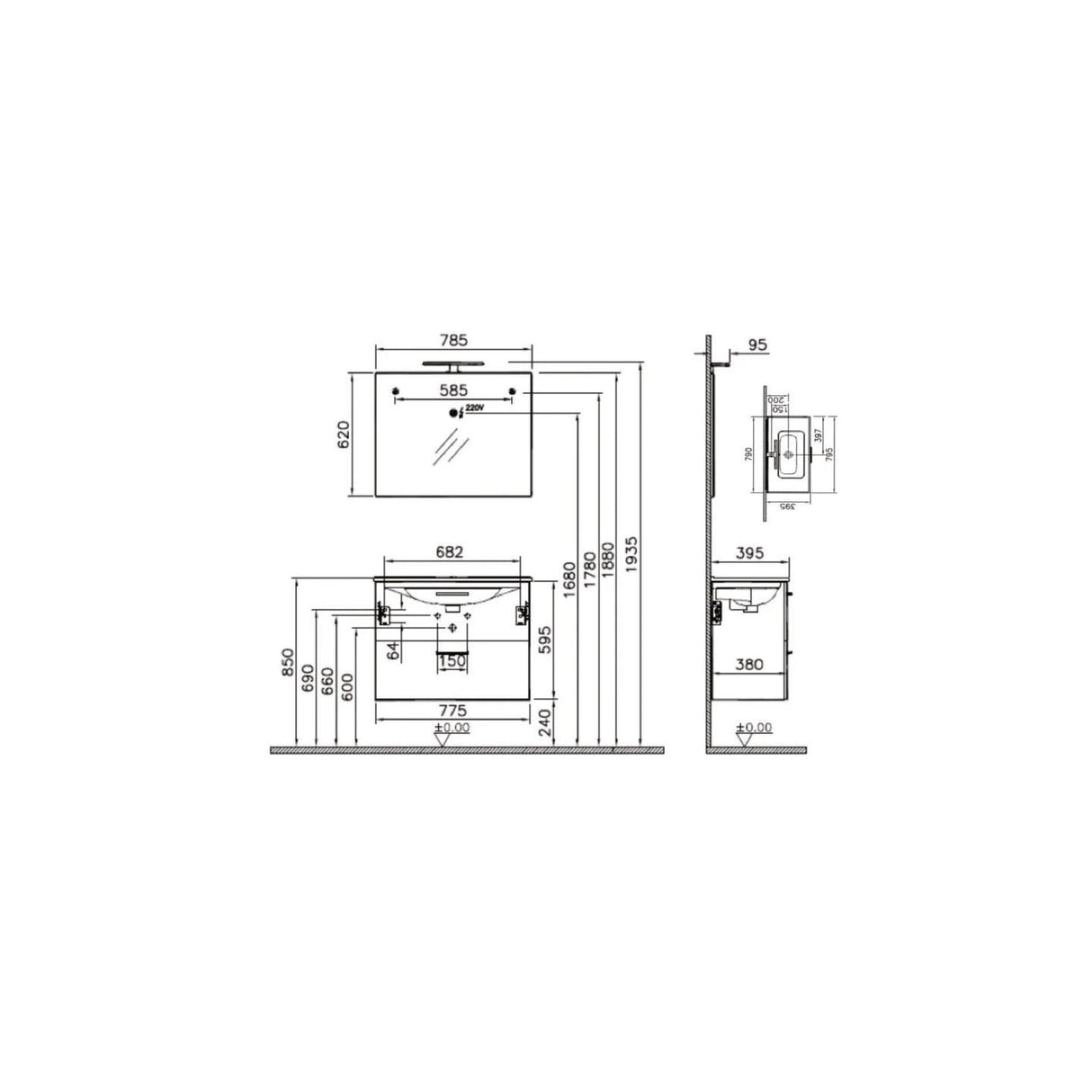 vitra mobile bagno sospeso vitra con lavabo colore bianco lucido 80 cm