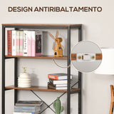 easycomfort easycomfort libreria in stile industriale vintage con 6 mensole in legno e metallo nero ean 8054144131009
