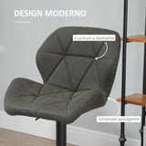 easycomfort easycomfort set 2 sgabelli da bar girevoli con altezza regolabile rivestimento similpelle e base rotonda grigio