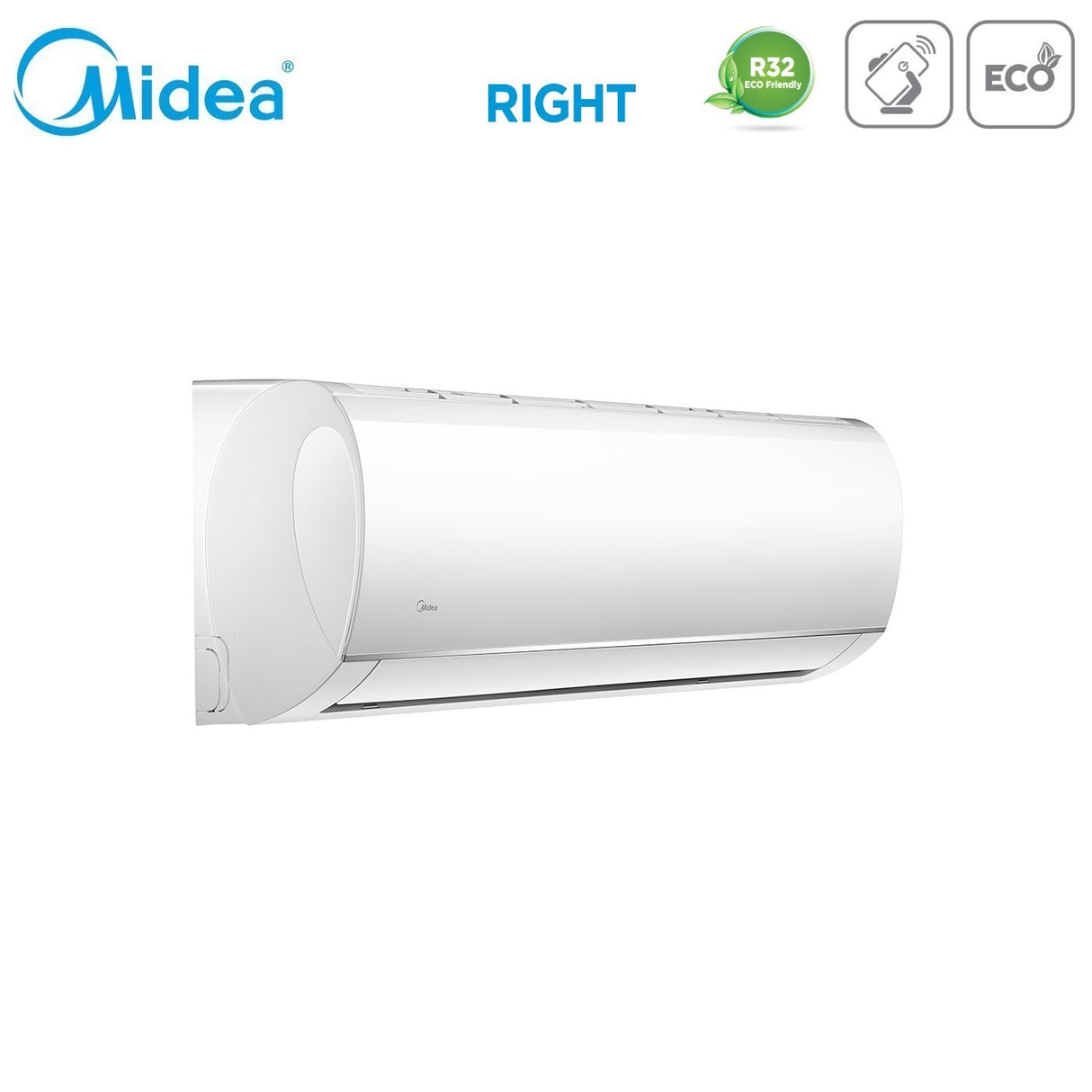 midea climatizzatore condizionatore midea dual split inverter serie right 99 con m2od 18hfn8 q r 32 wi fi optional 90009000 novita ean 8059657017376