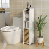 easycomfort easycomfort mobiletto bagno salvaspazio in truciolato con ripiani e armadietto inferiore 18x20x90 cm bianco