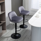 easycomfort easycomfort set 2 sgabelli da bar con schienale e poggiapiedi girevoli con altezza regolabile grigio