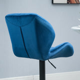 easycomfort easycomfort set 2 sgabelli da bar girevoli con altezza regolabile rivestimento velluto e base rotonda blu
