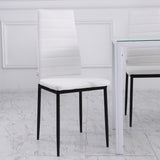 easycomfort easycomfort set 4 sedie imbottite stile moderno in metallo e tessuto bianco