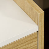 easycomfort easycomfort comodino moderno con 2 prese e porte usb e cassetto in truciolato 40x40x60cm color legno