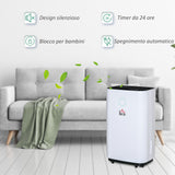 easycomfort easycomfort deumidificatore da 20l 3 modalita e 2 velocita timer 24h design silenzioso 33.5x23x57cm bianco