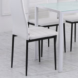 easycomfort easycomfort set 4 sedie imbottite stile moderno in metallo e tessuto bianco