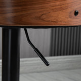 easycomfort easycomfort set 2 sgabelli da bar girevoli ad altezza regolabile per cucina e soggiorno 47 5x50x93 5 116 cm nero e noce