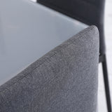 easycomfort easycomfort set 4 sedie imbottite in stile moderno in metallo e tessuto grigio