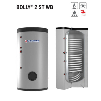 Bollitore Polywarm Cordivari Modello Bolly 2 St Wb 400 Per Produzione Di Acs Con 2 Scambiatori Fissi - CaldaieMurali