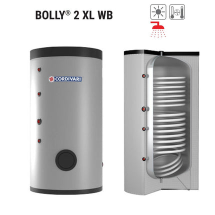 Bollitore Polywarm Cordivari Modello Bolly Xl Wb 200 Per Produzione Di Acs Con 2 Scambiatori Fissi - CaldaieMurali