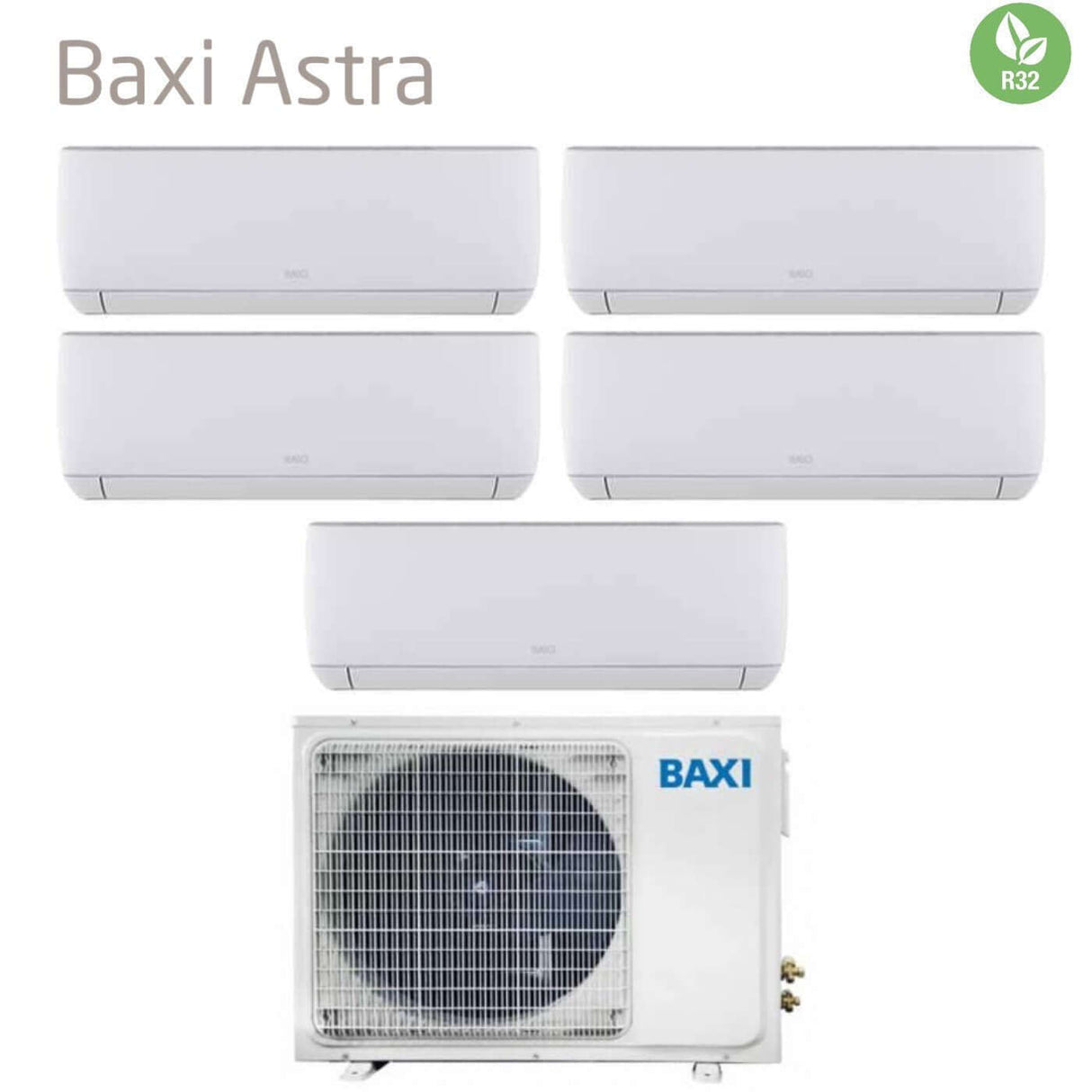 baxi climatizzatore condizionatore baxi penta split inverter serie astra 77121218 con lsgt125 5m r 32 wi fi optional 70007000120001200018000 novita