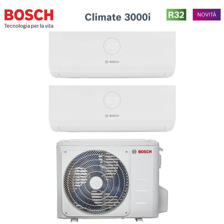 bosch climatizzatore condizionatore bosch dual split inverter serie climate 3000i 912 con ms 18 oue r 32 wi fi optional 900012000 ean 8059657007186