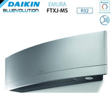 daikin climatizzatore condizionatore daikin bluevolution dual split inverter serie emura silver 77 con 2mxm40mn r 32 wi fi integrato 70007000 colore argento garanzia italiana ean 8059657007308