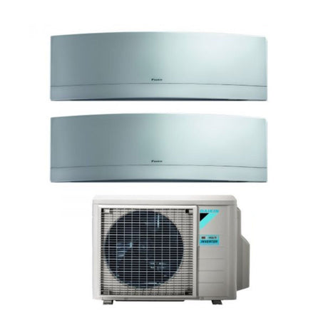 daikin climatizzatore condizionatore daikin bluevolution dual split inverter serie emura silver 912 con 2mxm68n r 32 wi fi integrato 900012000 colore argento garanzia italiana ean 8059657007346