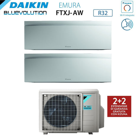 daikin climatizzatore condizionatore daikin bluevolution dual split inverter serie emura white iii 918 con 2mxm68n r 32 wi fi integrato 900018000 colore bianco garanzia italiana