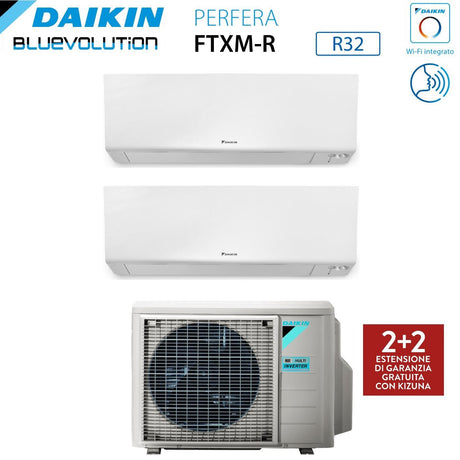 daikin climatizzatore condizionatore daikin bluevolution dual split inverter serie ftxmr perfera wall 99 con 2mxm40mn r 32 wi fi integrato 90009000 garanzia italiana novita ean 8059657008008