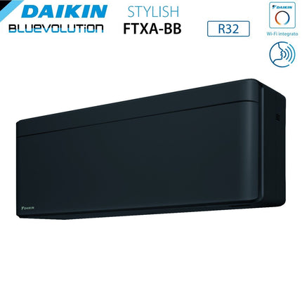 Climatizzatore Condizionatore Daikin Bluevolution Dual Split Inverter Serie Stylish Total Black 9+18 Con 2mxm50m9/N R-32 Wi-Fi Integrato 9000+18000 Colore Nero Garanzia Italiana - CaldaieMurali