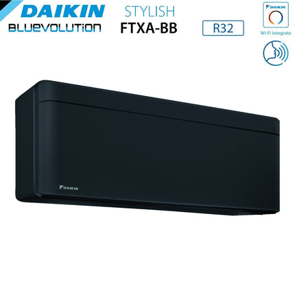 Climatizzatore Condizionatore Daikin Bluevolution Dual Split Inverter Serie Stylish Total Black 9+18 Con 2mxm50m9/N R-32 Wi-Fi Integrato 9000+18000 Colore Nero Garanzia Italiana - CaldaieMurali