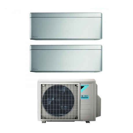daikin climatizzatore condizionatore daikin bluevolution dual split inverter serie stylish total silver 518 con 2mxm50m9n r 32 wi fi integrato 500018000 colore grigio garanzia italiana ean 8059657008459