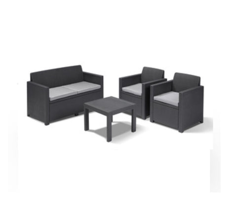 allibert salotto allibertketer modello alabama con cuscini colore graphite 96399