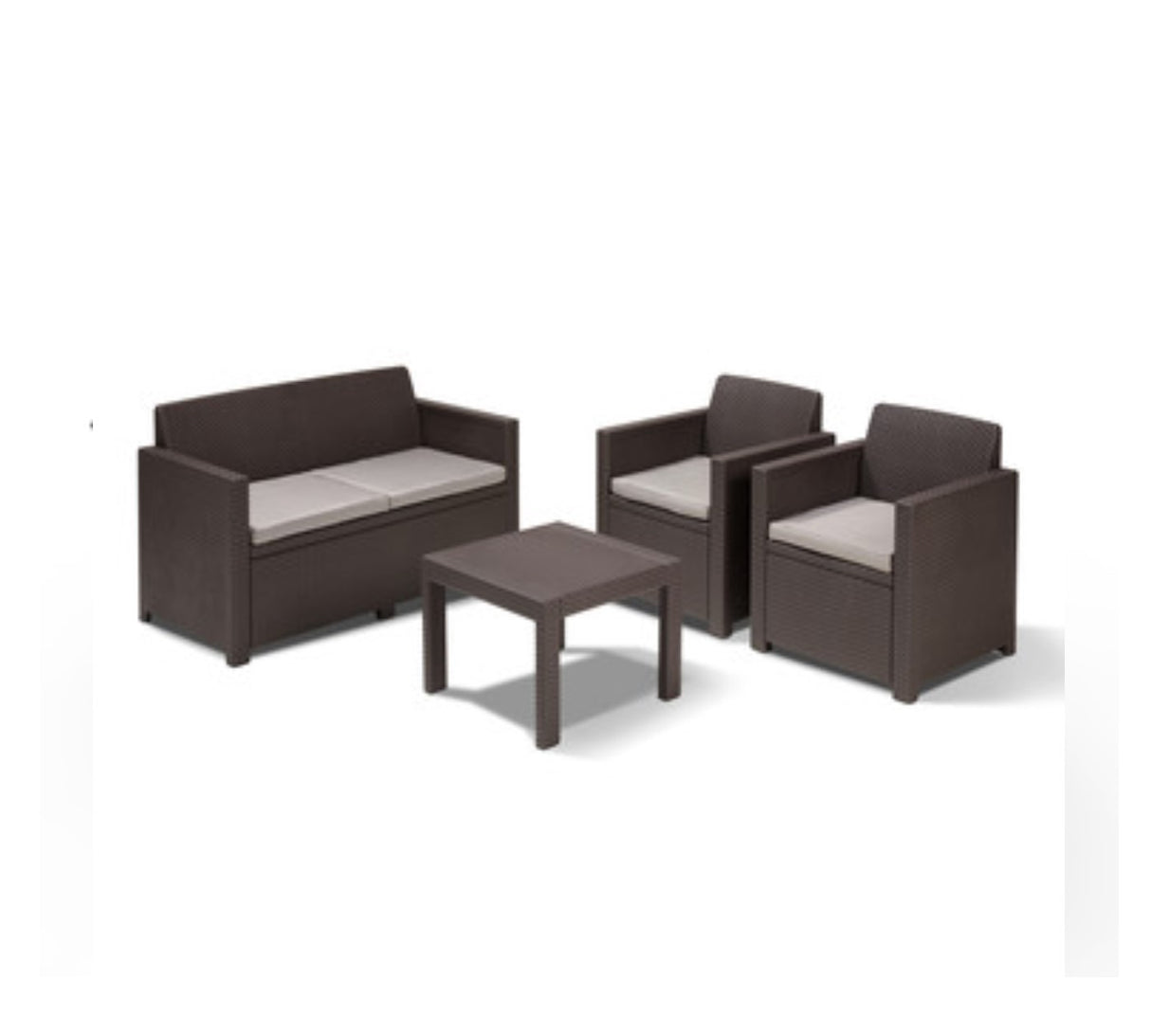 allibert salotto allibertketer modello alabama con cuscini colore marrone 93786