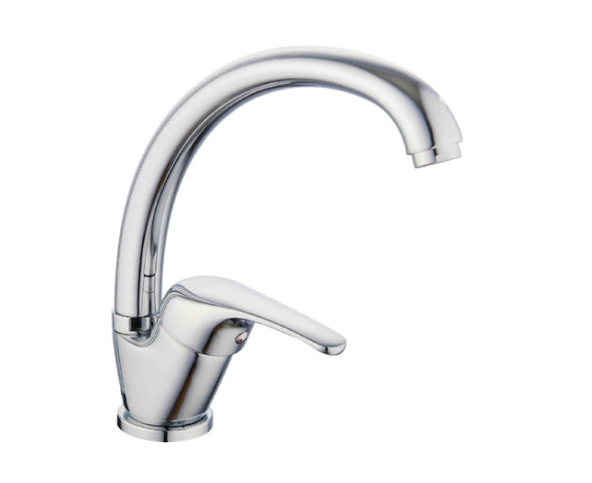 ambra rubinetterie monocomando lavello ambra con canna alta fusa serie blu 2 modello cromato codice blu2 0523 ean 8054602005224