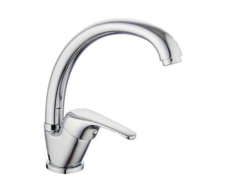 ambra rubinetterie monocomando lavello ambra con canna alta fusa serie blu 2 modello cromato codice blu2 0523 ean 8054602005224