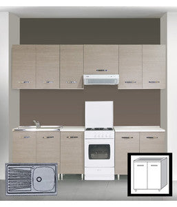 azur line lavello inox 1 vasca dx gocciolatoio cm 80 17612