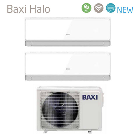 baxi climatizzatore condizionatore baxi dual split inverter serie halo bianco 99 con lsgt40 2m r 32 wi fi integrato 90009000 ean 8059657007063