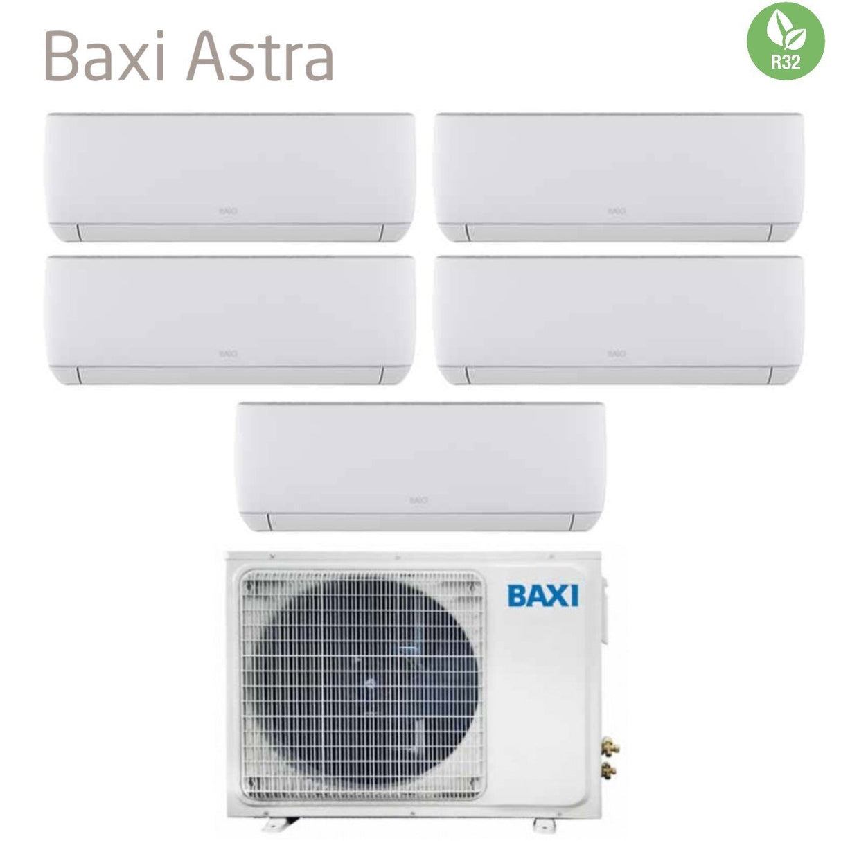 baxi climatizzatore condizionatore baxi penta split inverter serie astra 7771218 con lsgt125 5m r 32 wi fi optional 7000700070001200018000 novita