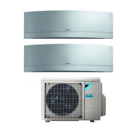 daikin climatizzatore condizionatore daikin bluevolution dual split inverter serie emura silver 99 con 2mxm50m9n r 32 wi fi integrato 90009000 colore argento garanzia italiana ean 8059657007384