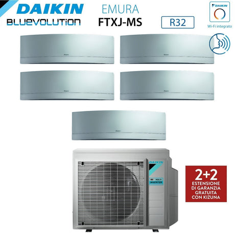 daikin climatizzatore condizionatore daikin bluevolution penta split inverter serie emura silver 77777 con 5mxm90n r 32 wi fi integrato 70007000700070007000 colore argento garanzia italiana
