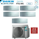 daikin climatizzatore condizionatore daikin bluevolution penta split inverter serie emura silver 99121212 con 5mxm90n r 32 wi fi integrato 90009000120001200012000 colore argento garanzia italiana