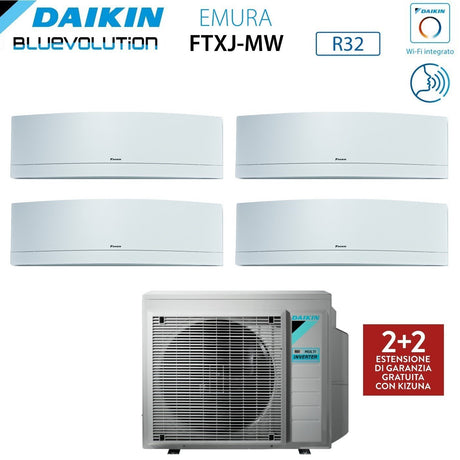 daikin climatizzatore condizionatore daikin bluevolution quadri split inverter serie emura white 99912 con 4mxm68n r 32 wi fi integrato 90009000900012000 colore bianco garanzia italiana