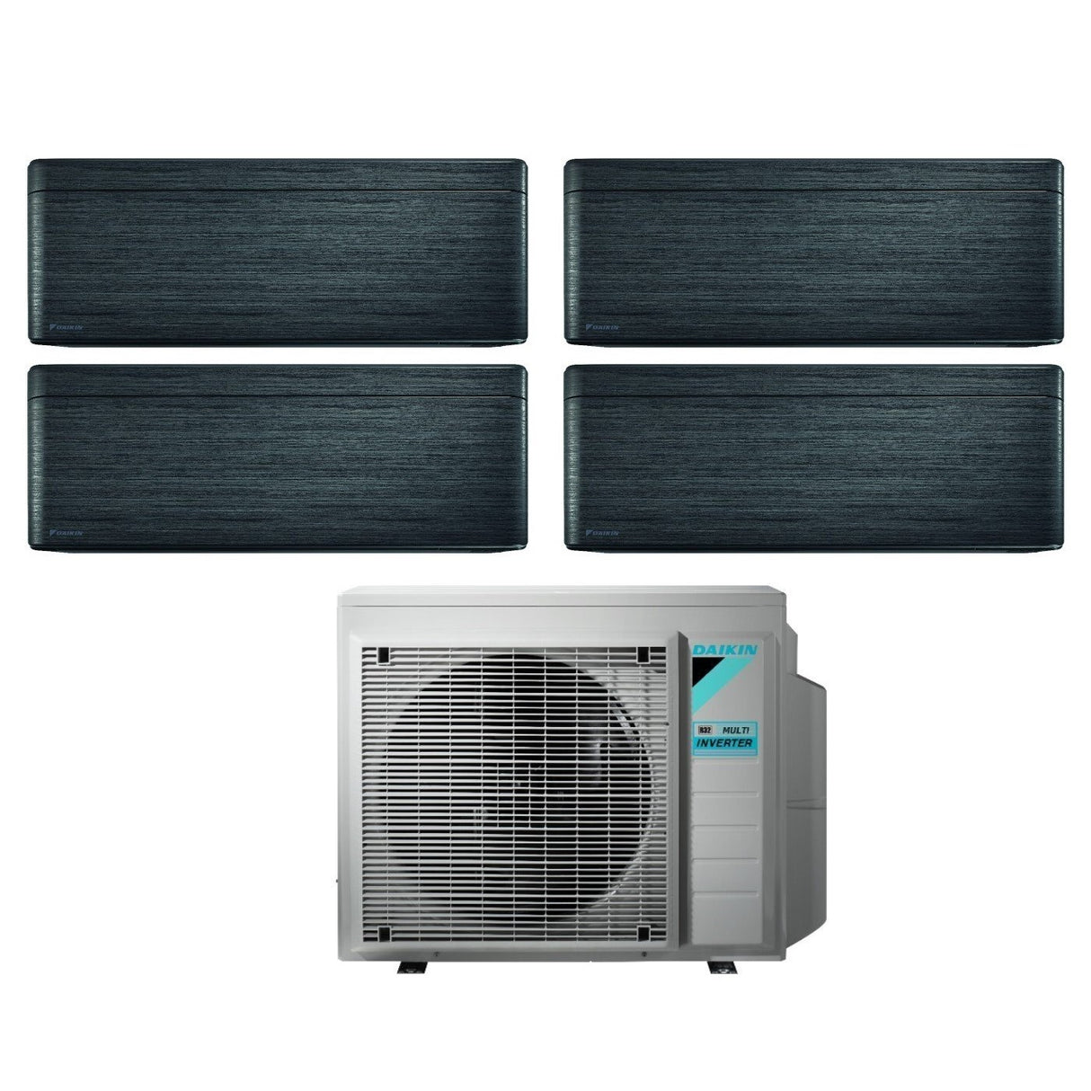 daikin climatizzatore condizionatore daikin bluevolution quadri split inverter serie stylish real blackwood 77718 con 4mxm80n r 32 wi fi integrato 70007000700018000 colore legno nero garanzia italiana
