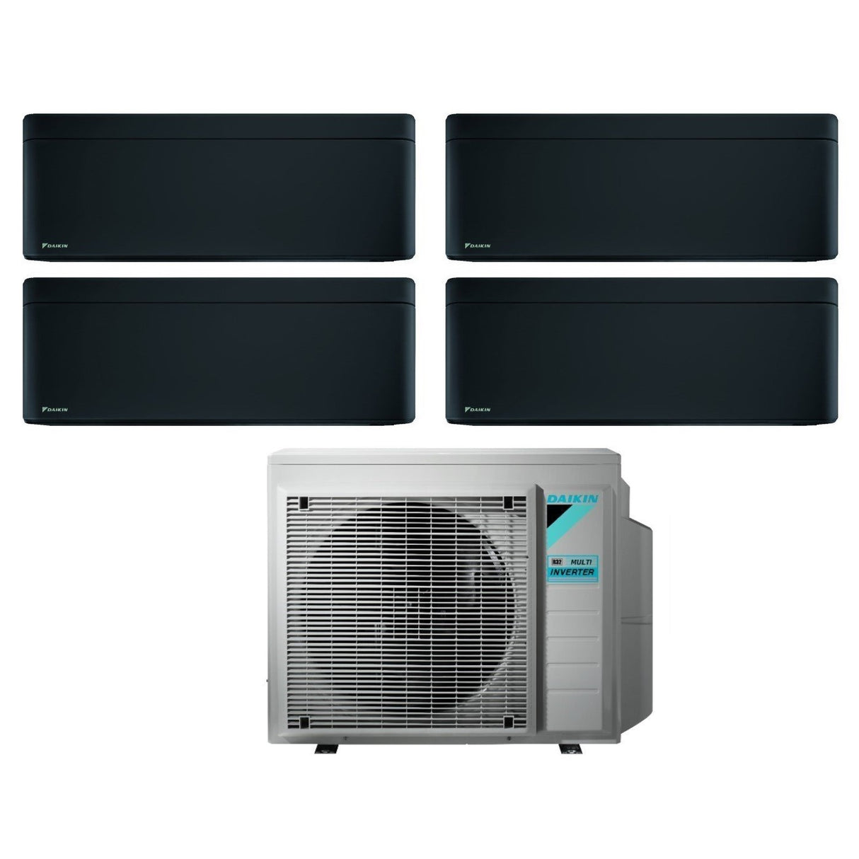 daikin climatizzatore condizionatore daikin bluevolution quadri split inverter serie stylish total black 99912 con 4mxm80n r 32 wi fi integrato 90009000900012000 colore nero garanzia italiana
