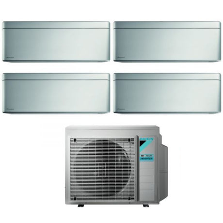 daikin climatizzatore condizionatore daikin bluevolution quadri split inverter serie stylish total silver 9999 con 4mxm80n r 32 wi fi integrato 9000900090009000 colore grigio garanzia italiana