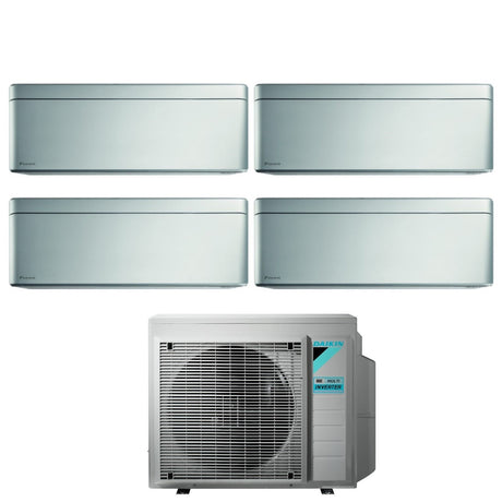 daikin climatizzatore condizionatore daikin bluevolution quadri split inverter serie stylish total silver ftxa bs 12121212 con 4mxm80n r 32 wi fi integrato 12000120001200012000 colore grigio garanzia italiana novita 2020