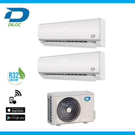 diloc climatizzatore condizionatore diloc dual split iinverter serie frozen 1212 con d frozen360 r 32 wi fi optional 1200012000 ean 8059657009043