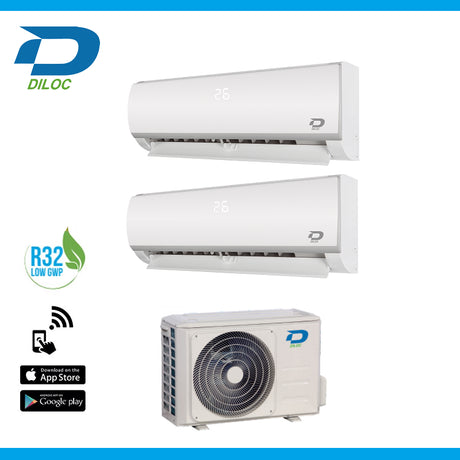 diloc climatizzatore condizionatore diloc dual split iinverter serie frozen 99 con d frozen240 r 32 wi fi optional 90009000 ean 8059657009067