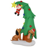 easycomfort easycomfort albero di natale gonfiabile luci a led babbo natale cagnolino pupazzo dorso