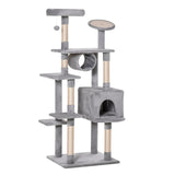 easycomfort easycomfort albero tiragraffi con graffiatoio e trespoli per gattini e gatti adulti di max 4 5kg grigio ean 8054144133966