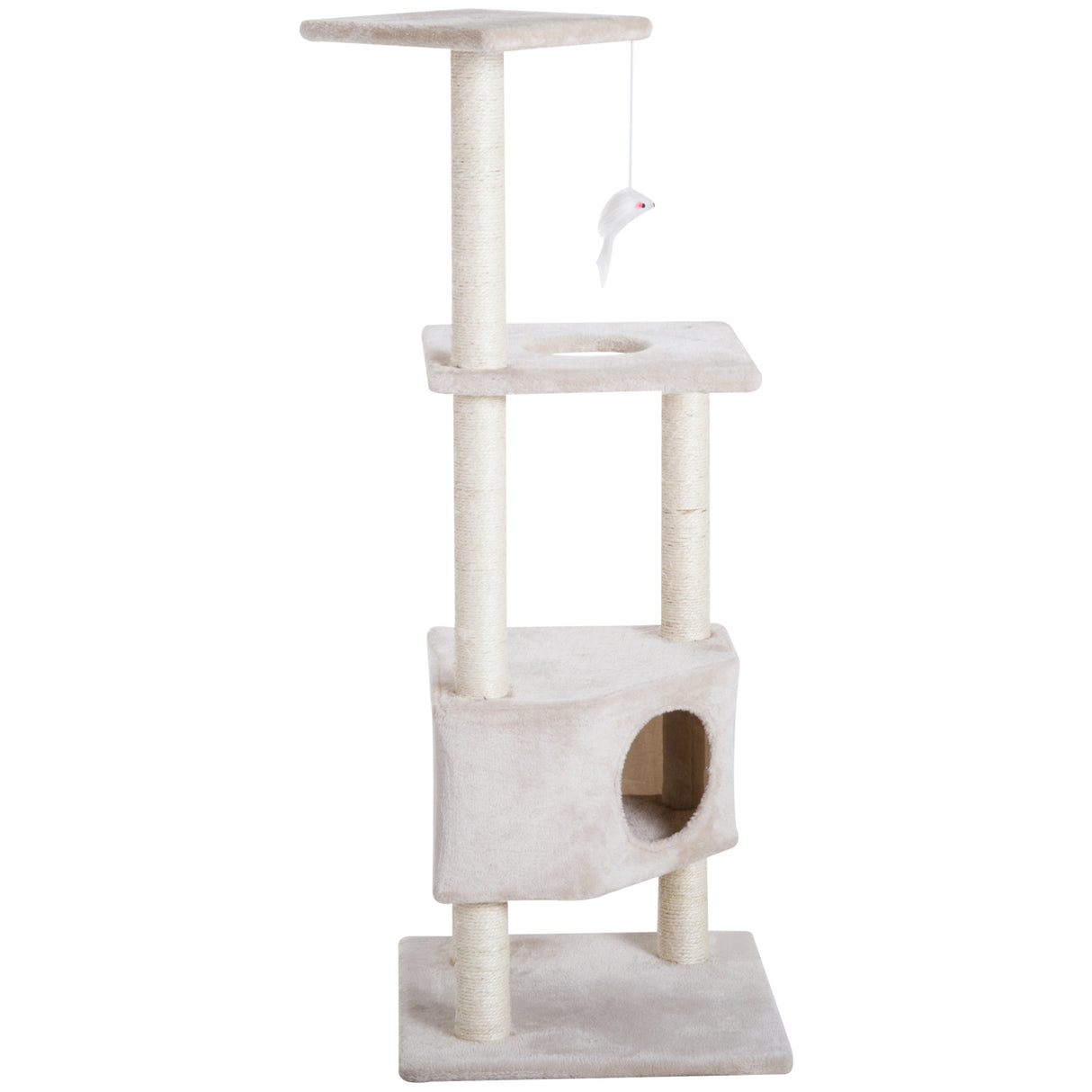 easycomfort easycomfort albero tiragraffi per gatti 3 livelli crema 49x48x130cm ean 8054111843430