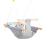 easycomfort easycomfort altalena per bambini 6 36 mesi in legno e cotone 70x45x160cm grigio