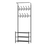 easycomfort easycomfort appendiabiti panchina per ingresso con scarpiera in acciaio nero 67x30x185cm ean 8054111842709